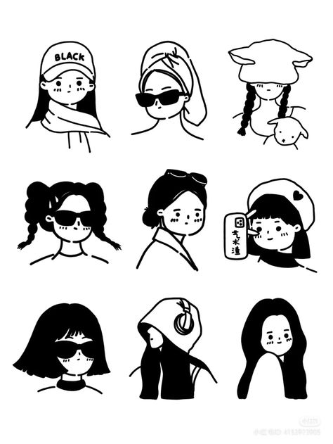 심플한 그림, Sketch Note, Cute Doodles Drawings, Doodle Illustration, Cute Cartoon Drawings, Mini Drawings, Illustration Character Design, Art Journal Inspiration, Line Art Drawings