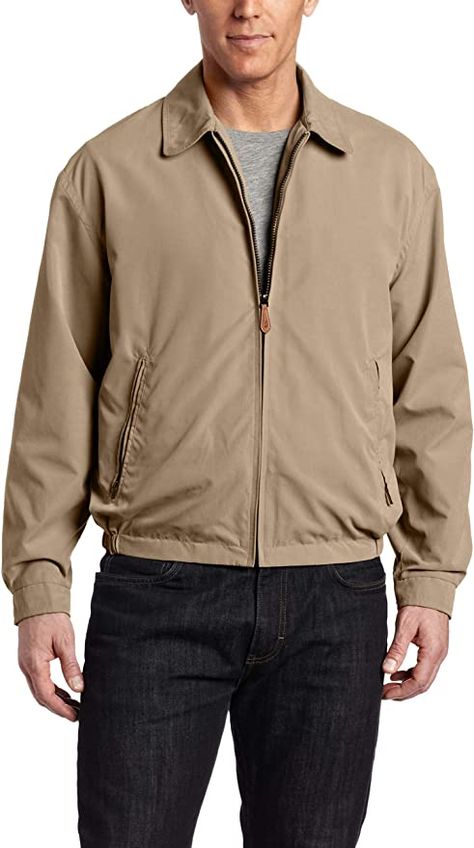 LONDON FOG Men's Auburn Zip-Front Golf Jacket (Regular & Big-Tall Sizes) at Amazon Men’s Clothing store Long Parka Jacket, Mens Rain Jacket, Golf Jacket, Summer Coats, Jacket Beige, Golf Jackets, Men's Coats & Jackets, London Fog, Mens Hooded