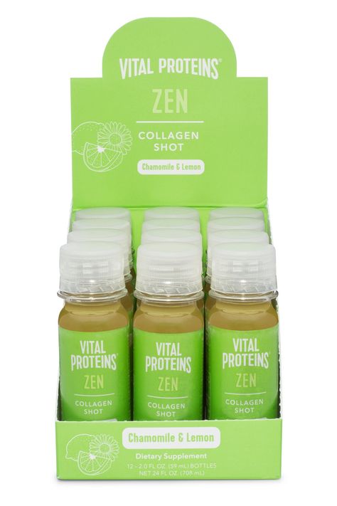 Collagen Shot - Zen (12 ct) - Vital Proteins Healthy Drink Recipes Smoothies, Collagen Shots, Recipes Smoothies, Concept Inspiration, Collagen Drink, Wellness Shots, Juicy Juice, Juice Packaging, Vital Proteins