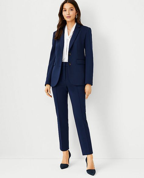 Pant Suits For Women Shoes, Court Pant For Women, Professional Suit For Women, Business Attire Petite Women, Womens Formal Suits, Navy Pants Suit Women, Interview Suits For Women, Suits For Women Interview, Suit With Boots Womens