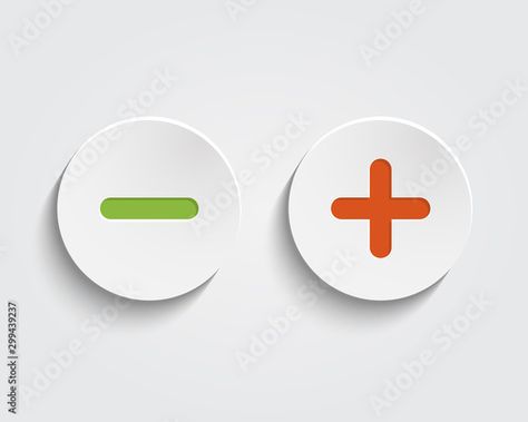 Stock Image: Vector add, cancel, or the plus and minus signs on buttons Plus And Minus, Image Vector, Adobe Stock, Stock Vector, Stock Images, Signs