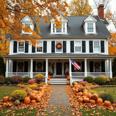 A fall & winter collection | I could sit here all day. 🎃 | Instagram Fall Colonial House, Fall Winter Collection, Colonial House, College Outfits, Winter Collection, Dream House, Fall Winter, Instagram