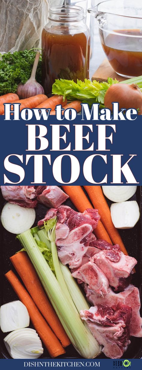 Want to know the secret to making a rich, luxurious beef stock? Follow these easy steps, tips, and tricks to make a great beef stock at home. This essential ingredient is the foundation of so many soups, stews, and braises. Note: Recipe time includes an overnight chill and reduction time may vary. Beef Stock Recipe, Homemade Beef Stock, Beef Stock Recipes, Stock Recipes, Sunday Dinner Recipes, Herb Seasoning, Spicy Beef, Beef Bones, Homemade Beef