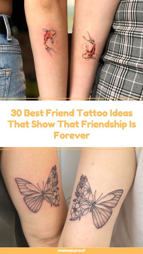 30 Best Friend Tattoo Ideas That Prove Friendship Is Forever Best Friend Growth Tattoos, Classy Best Friend Tattoos, Best Friend Animal Tattoos, Best Friend Tattoos Meaningful Friendship For 2, Bff Tattoo Ideas Unique, Butterfly Friendship Tattoos, Soul Sister Tattoos Bff, Soul Sister Tattoos Symbol, Tattoo Ideas Female Best Friend