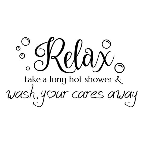 PRICES MAY VARY. BATHROOM WALL DECOR: This wall sticker features the quote "Relax Take A Long Hot Shower and wash your cares away" and has a bubble pattern around it. Perfect for decorating your bathroom, let you relax in the bath and enjoy the moment that belongs to you. Upgraded Vinyl Decals: These bathroom stickers are upgraded decals that using transparent transfer films to paste the stickers, to make the pattern more clear and clean even on glass, you no longer need to worry about white bor Hot Shower Quotes, Shower Door Decals, Diy Decor Wall Art, Diy Decor Wall, Bathroom Quotes Decor, Diy Wall Art Quotes, Family Picture Frame Wall, Shower Quotes, Bathroom Wall Decals