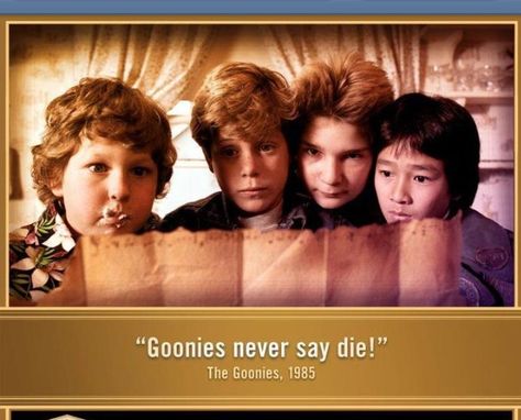 <3 <3 Los Goonies, Les Goonies, Goonies 1985, Film Cult, Corey Feldman, Movie Trivia, The Goonies, Christopher Reeve, Judi Dench