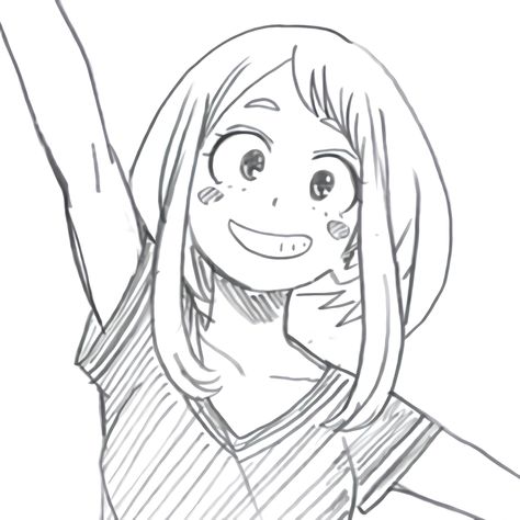 Ochako Uraraka Drawing, Mha Drawings, Mha Pics, Base Anime, Ochaco Uraraka, Mha Oc, Ochako Uraraka, My Hero Academia Episodes, Anime Sketch