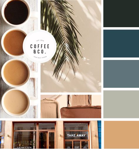 Cafe Wall Colour Ideas, Cafe Color Palette Colour Schemes, Colour Palette For Men, Masculine Color Schemes Bedroom, Colour Palette For Office Interior, Contemporary Colour Scheme, Masculin Color Palette, Colour Palette Coffee, Small Office Colour Scheme