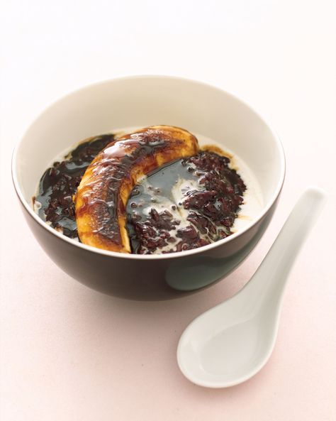 Sticky Rice Pudding, Black Sticky Rice, Black Rice Recipe, Black Rice Pudding, Rice Desserts, Mango Sticky Rice, Rice Recipes For Dinner, Desserts Vegan, Thai Dessert