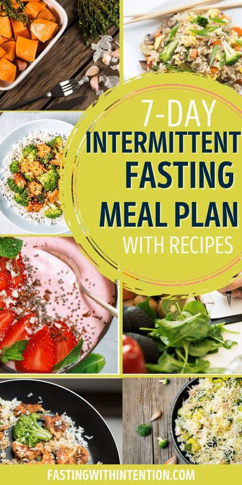 My 7-Day Intermittent Fasting for Weight Loss Meal Plan Gut Healing Meal Plan, Meal Plan Simple, Clean Eating Menu, Cheap Diet, Fasting Diet Plan, Intermittent Fasting Diet, Balanced Diet Plan, Vegetarian Meal Plan, 7 Day Meal Plan