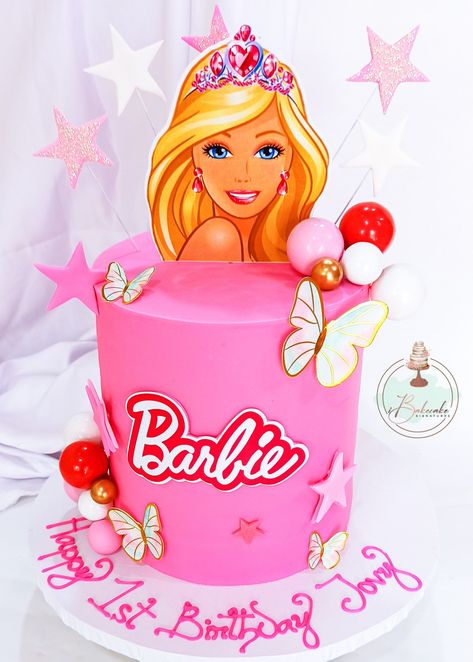 Cake Designs Doll Cake Design, Barbie Fondant Cake Design, Barbie Dreamtopia Birthday Cake, Barbie Cake Buttercream, Barbie Cake Fondant, Barbie Cake Ideas Birthdays Pink, Simple Barbie Cake Design, Barbie Cake Design Ideas, Barbie Cake Design Girl Birthday