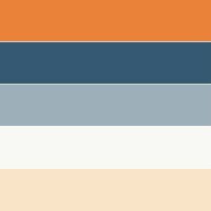 Blue Orange Beige Color Palette, Orange And Blue Color Pallet, Blue Orange Tan Color Palette, Orange And Blue Color Palettes, Orange Blue Color Scheme, Blue Orange White Color Palette, Blue Logo Color Palette, Gym Color Palette, Orange Paint Palette