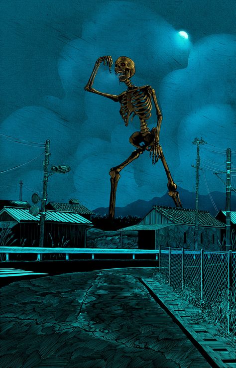 Japanese Mythology, At Night, Skeleton, Lake, Tumblr, Drawings