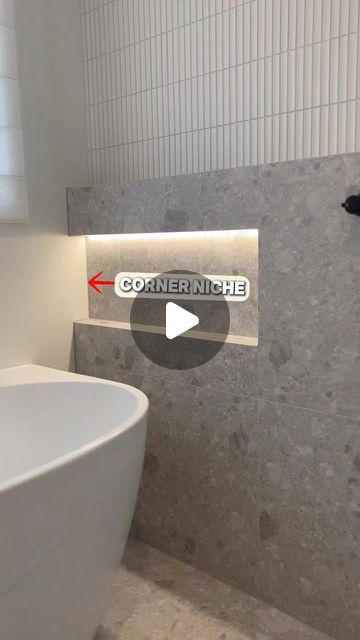 The Bathroom Guide on Instagram: "NICHE TIPS 👇🏼  🚀P.S If you want to learn how to create your own bathroom design using our structured design workflow methods… you’ll love our FREE 8 step video lesson design mini course!  💬 Comment “Mini” to get access now!  Corner niches are such a timeless feature!  Tips: 👉🏻 Tile Cohesion: Extend the wall tiles into the side of the niche. Whether using feature tiles or matching tiles, this creates a cohesive look.  👉🏻 Perfect Alignment: Build your niche at a height where it lines up perfectly with the grout lines for a clean, professional finish.  👉🏻 Creative Placement: Get creative! For example, aligning your niche with the edge of the shower screen can create a seamless, wall-to-wall appearance.  These tips will help you make the most of your Bathroom Wall Niches, Small Bathroom Niche Ideas, Niche Bathroom Wall, Bathroom Niche Decor, Bathroom Niches Designs, Bath Niche Ideas, Bathroom With Niche, Bathroom Half Wall Ideas, Niche Design Wall Bathroom