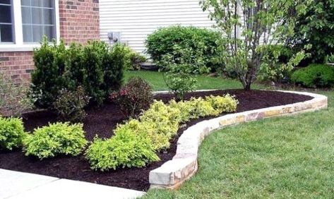 Top 40 Best Stone Edging Ideas - Exterior Landscaping Designs Brick Landscape Edging, Landscape Edging Stone, Stone Flower Beds, Stone Edging, Flower Bed Borders, Flower Bed Edging, Landscape Borders, Stone Landscaping, Landscape Stone