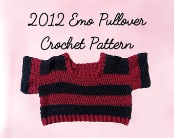 Crochet Patterns Clothes, Grunge Crochet, Punk Crochet, Pullover Crochet, Crochet Dress Pattern Free, Emo Style, Unique Tools, Striped Pullover, Cropped Pullover