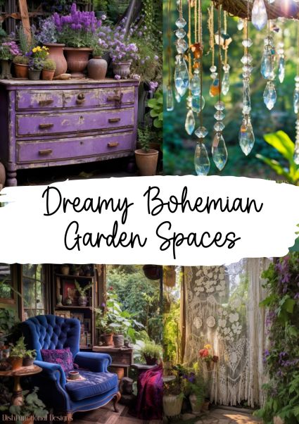 Dishfunctional Designs: Dreamy Bohemian Garden Spaces V Boho Garden Ideas, Whimsy Garden, Witches Garden, Hippie Garden, Boho Ideas, Plants Diy, Bohemian Garden, Wildlife Garden, Upcycle Garden