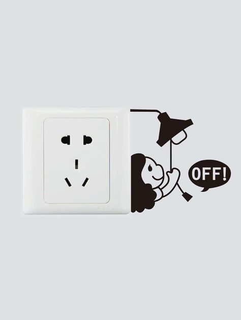 Switch Board Art, Light Switch Decal, Switch Decals, Light Switch Sticker, Switch Sticker, Sticker Cartoon, 3d Art Drawing, Wall Drawing, Cartoon Wall