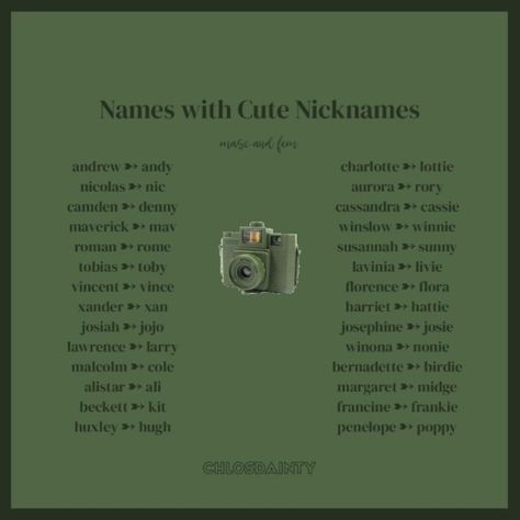 Names With Cute Nicknames, Names With Nicknames, Writing Inspiration Tips, Writing Plot, Best Character Names, Cute Nicknames, Fantasy Names, Aesthetic Names, Writing Prompts For Writers