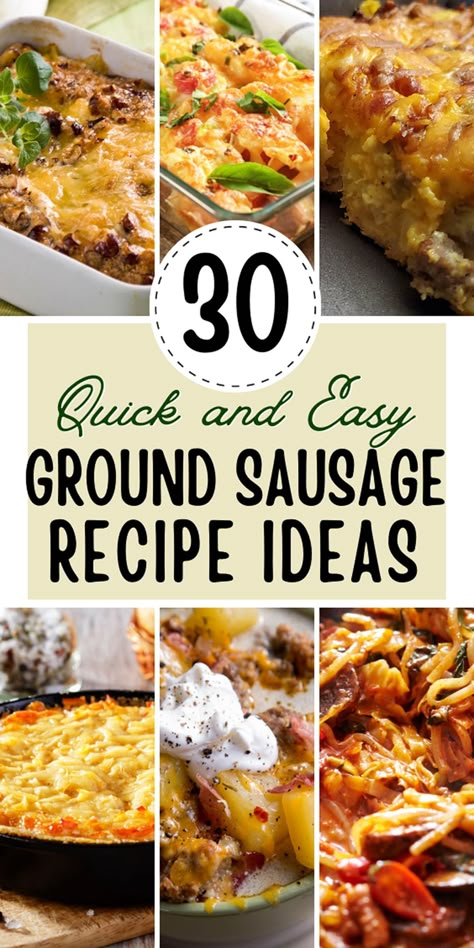 Country Sausage Dinner Recipes, Meals Made With Sausage, Meals To Make With Ground Sausage, What To Make With Ground Sausage Dinners, Dinners To Make With Ground Sausage, Quick Sausage Recipes, Meal With Ground Sausage, Ground Sausage Recipes For Dinner Pasta, What To Make With Sausage Meat