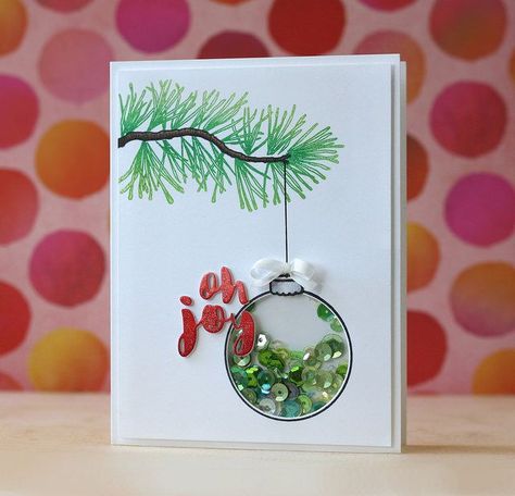 Homemade Christmas Cards, Christmas Card Crafts, Diy Christmas Cards, Christmas Cards To Make, Shaker Cards, Winter Cards, E Card, Christmas Crafts For Kids, Christmas Cards Handmade