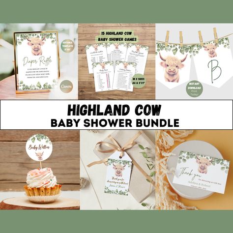 Boho Highland Cow Baby Shower Invitation Bundle, Gender Neutral Cow Baby Shower, Holy Cow Baby Shower Invitation Set, Editable Template by TheBabyShowerShopGR on Etsy New To The Herd Baby Shower, Highland Cow Baby Shower Theme Boy, Highland Cow Baby Shower Theme Girl, Highland Cow Baby Shower Ideas, Highland Cow Baby Shower Theme, Boho Highland Cow, Cow Baby Shower Theme, Cow Baby Shower Invitations, Baby 2024