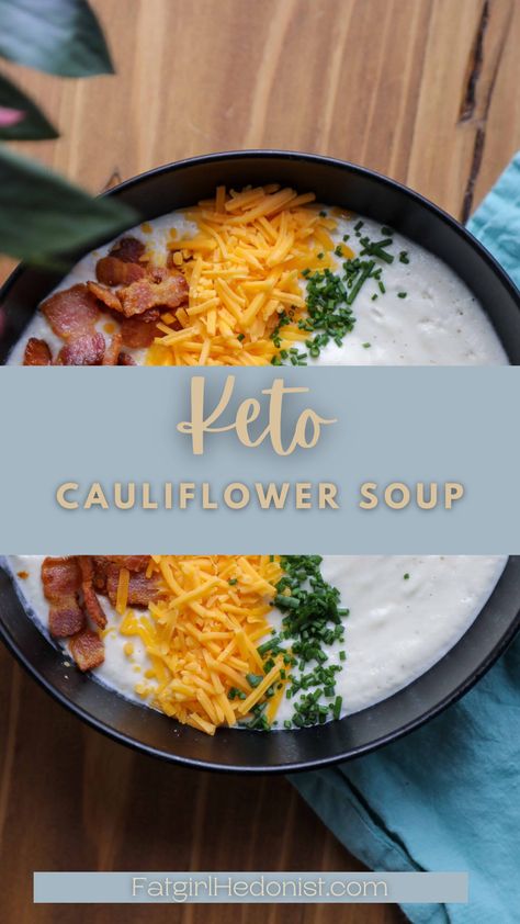 Ketocarnivore Diet, Green Soups, Keto Loaded Cauliflower, Keto Cauliflower Soup, Keri Recipes, Loaded Cauliflower Soup, Pureed Recipes, Freeze Leftovers, Cauliflower Soup Recipe