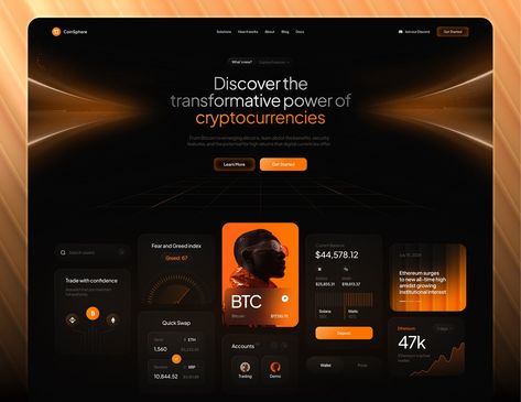 Crypto Investments - Landing Page by Bogdan Falin for QClay on Dribbble Investment Website Design, Agency Website Inspiration, Investment Website, Creative App Design, Design Sites, Crypto Investment, Web Design Websites, Thanh Long, Website Design Wordpress