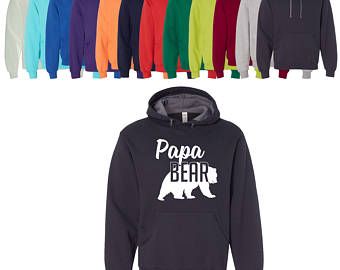 Papa bear clothing | Etsy Distressed Hoodie, Bear Sweatshirt, House Shop, Bear Outfits, Papa Bear, Fit Fashion, Soft Hoodie, Custom Apparel, Shirt Fabric