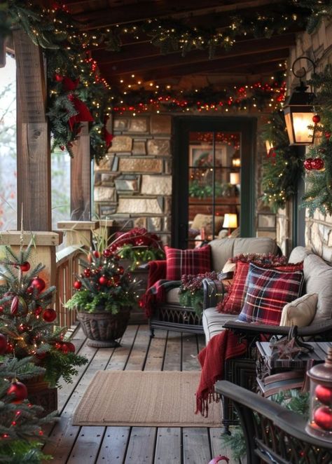 #ChristmasDecor #HolidayHome #FestiveVibes #DeckTheHalls #WinterWonderland #MerryAndBright #SeasonalStyle #HolidayDecorating #ChristmasInspo #CozyChristmas Apple Christmas, Decorate Christmas, Cozy Den, Cabin Christmas, Country Christmas Decorations, Christmas Decor Inspiration, Christmas Front Porch, Christmas Porch Decor, Front Porches