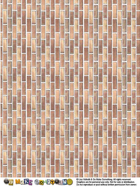 brick16 Brick Paper, Doll House Wallpaper, Dollhouse Printables, Dollhouse Projects, Faux Brick, Brick Patterns, Patterned Sheets, Paper Beads, Printable Image