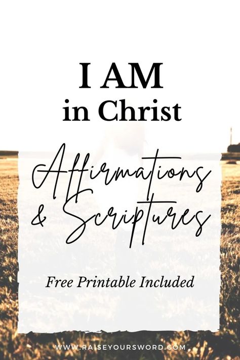 Do you wonder about your identity in Christ? Use these powerful I Am in Christ scriptures, verses, and affirmations to know your true identity in Christ! Grow in faith as you grow to understand who you are in Christ. Free printable included of verses and affirmations! #bibleverses #scriptures #identityinchrist #iaminchrist Identity Statements Journal, Who Am I In Christ Printable, I Am Bible Affirmations, Who Does God Say I Am Scriptures, Jesus I Am Statements, I Am Statements For Women, Who I Am In Christ Printable, Who Am I In Christ Scriptures, Who I Am In Christ Woman