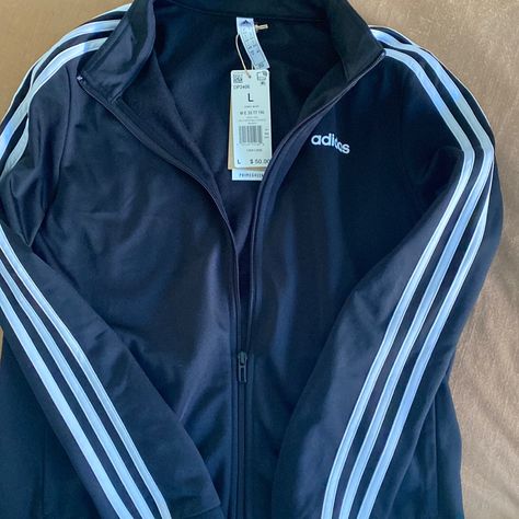 Nwt Black Adidas Track Jacket Adidas Jacket Outfit, Adidas Jacket Women, Grey Jacket Women, Adidas Outfit Women, Adidas Zip Up, Coats Black, Black Windbreaker, Future Clothes, Adidas Track Jacket