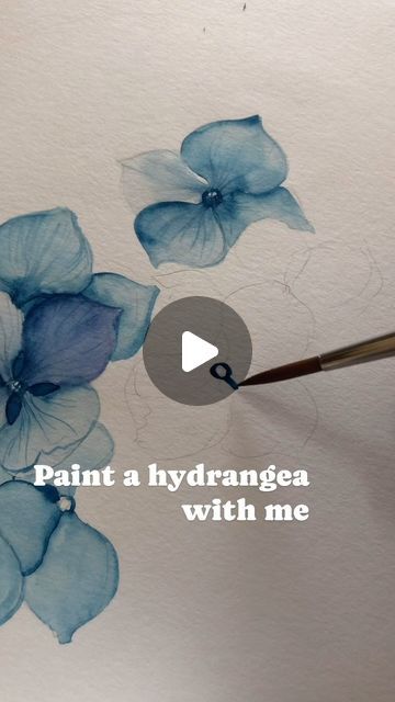 Stella Jang, Paint Tutorials, Hydrangeas Art, Loose Watercolor Flowers, Watercolor Hydrangea, Painting Flowers Tutorial, Hydrangea Painting, Learn Watercolor Painting, Watercolor Beginner