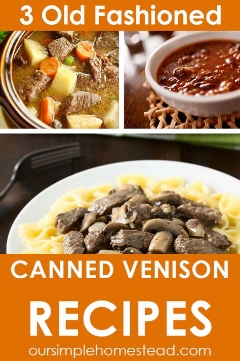 Canned Elk Meat Recipe, Recipes For Canned Venison, Canned Moose Meat Recipes, Recipes Using Canned Deer Meat, Pressure Canning Venison Recipes, Canned Venison Meals, Venison Canning Recipes, Canned Deer Meat Recipes Dinners, Meals With Canned Venison