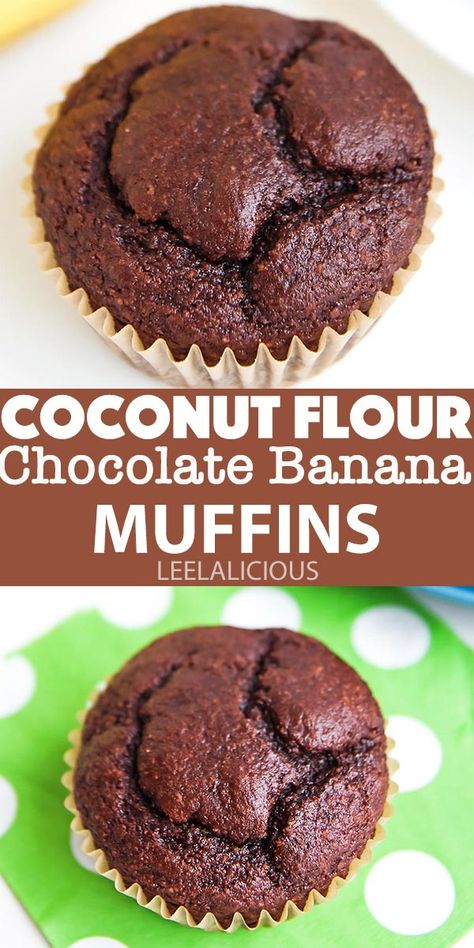 Coconut Flour Banana Muffins, Flour Desserts, Banana Coconut Muffins, Coconut Flour Muffins, Gluten Free Banana Muffins, Paleo Muffins, Coconut Muffins, Coconut Flour Recipes, Sweet Breakfast Treats