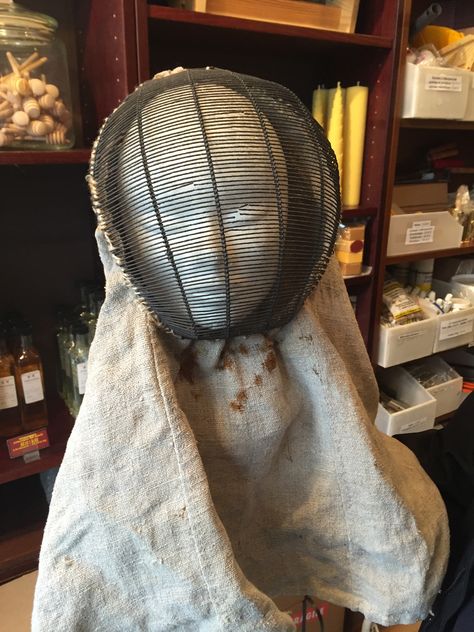 Les Abeilles  owner Jean-Jacques Schakmundès, showed me his late 1800s beekeeping "mask" Bee Keeper Halloween Costume, Medieval Beekeeper, Bee Suit Beekeeping, Midevil Bee Keeper, Bee Keeper Hat, Ancient Beekeeping, Bee Keeping, Costume Ideas, Honey