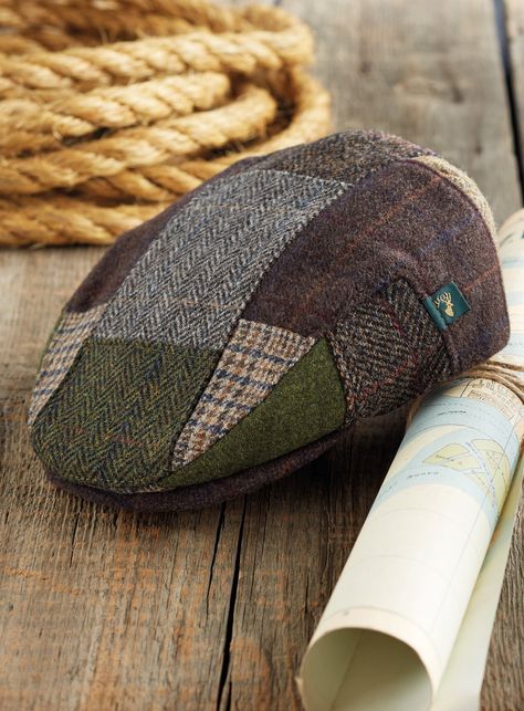 Tweed Patchwork, Muckross House, Newsboy Cap Men, Tweed Cap, Duckbill Cap, Irish Tweed, Tweed Run, Country Gentleman, Rainbow Mosaic