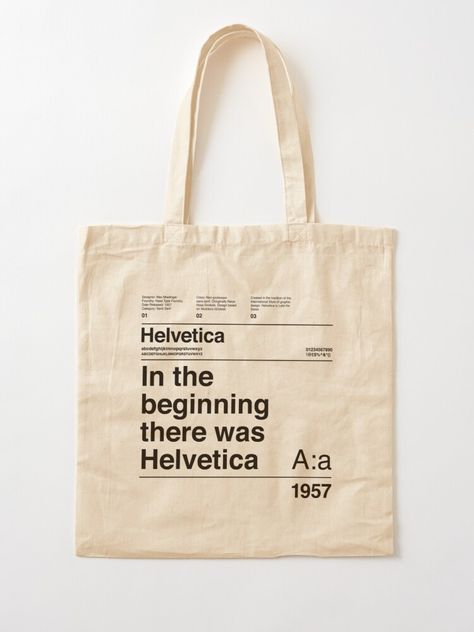 Tote Bag Typography, Tote Bag Graphic Design, Helvetica Typography, Hand Bags Ideas, Typography Design Font, Music Tote Bag, Graphic Tote Bag, Branded Tote Bags, Totes Ideas