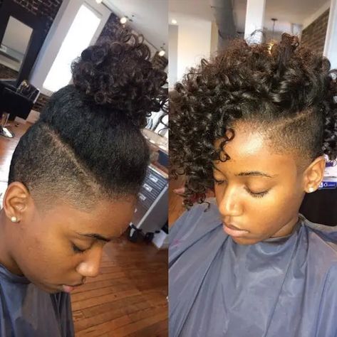 Shaved Hairstyles for Black Women - Inspired Beauty Hairstyles Shaved Sides, Shaved Side, Braids With Shaved Sides, Shaved Side Hairstyles, Shaved Hair Designs, Tapered Natural Hair, Natural Hair Cuts, Tapered Hair, Mohawks