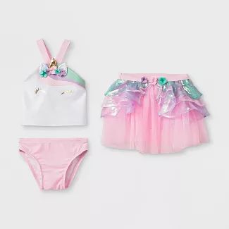 Unicorn Swimsuit, Pink Swim, Baby Swimwear, Swimming Outfit, Cat And Jack, Mermaid Skirt, Tankini Set, Swimsuit Set, Kids Outfits Girls