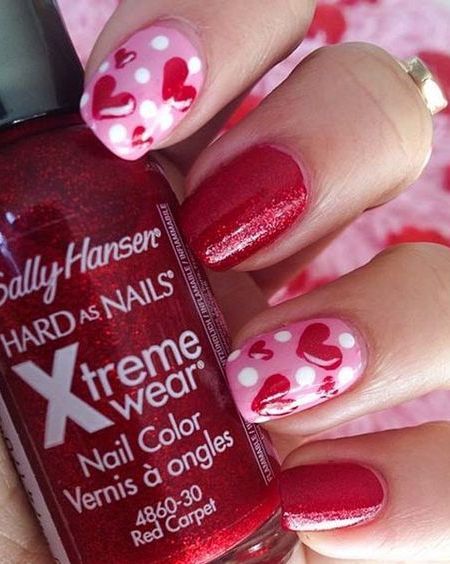 20 Ideas to Have Valentine’s Day Nails - Pretty Designs Ongles Gel Violet, Sparkle Nail Designs, Valentines Nail Art Designs, Classy Nail Art, Nails Brown, Fingernail Designs, Valentine Nail Art, Trendy Nail Art Designs, Nail Designs Valentines