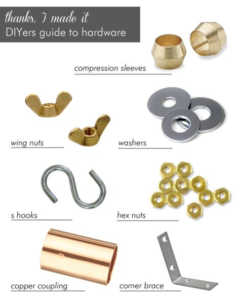 DIY Guide to Hardware for Jewelry from Thanks, I Made It here. This post also has links to DIY jewelry projects using the... Hardware Store Crafts, Hardware Jewelry Diy, Jewelry Hardware, Washer Jewelry, Hardware Stores, Make Your Own Bracelet, Polymer Clay Ring, Hardware Jewelry, Diy Jewelry Projects