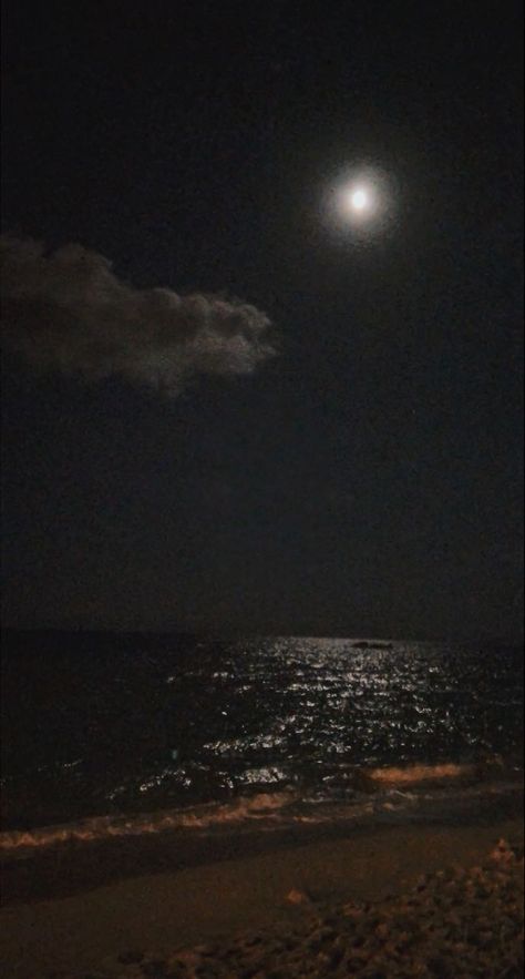 Sea Moon Aesthetic, Beach At Night Aesthetic Wallpaper, Dagat At Night, Sea At Night Aesthetic, Ocean At Night Aesthetic, Night Beach Wallpaper, Moon Beach Aesthetic, Night Sea Aesthetic, Sea Night Beach