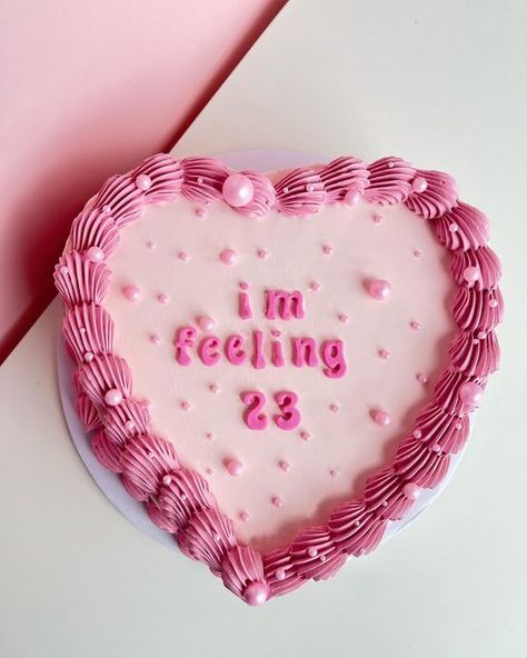 23 Heart Birthday Cake, 23 Birthday Cake Heart, 23 Heart Cake, 22 Heart Cake, Heart Cake With Pearls, 23 Birthday Cake For Her, Heart Cakes Aesthetic, 23 Cake Birthday, Heart Cake Simple