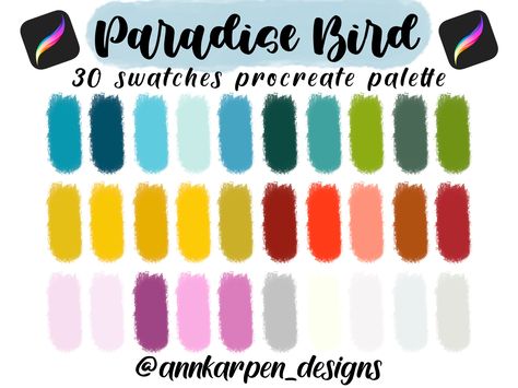 "Paradise Bird Color Palette for PROCREATE (only works in Procreate App)! Procreate palettes are perfect for keeping colors organized and ready to use whenever you need them! WHAT'S INCLUDED IN YOUR PURCHASE: 1 .swatches file (30 handpicked colors as shown) 2. PDF \"Read Me\" guide on how to download your palette 3. 1 FREE iPad Wallpaper for personal use ONLY* *NO PHYSICAL ITEM WILL BE SHIPPED! THIS IS A DIGITAL PRODUCT!* Read more about digital downloads here: https://www.etsy.com/ca/help/artic Free Ipad Wallpaper, Procreate Palettes, Color Palette For Procreate, Procreate Palette, Sakura Anime, Ipad Pro Art, Pro Art, Hex Color, Hex Color Palette