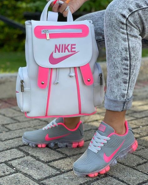 Sporty Classic Backpack and Sneaker Set in 2022 | Nike sneakers women, Sneakers fashion, Nike fashion shoes Nike Bag, Nike Shoes Women Fashion, Nike Sneakers Women, Nike Air Shoes, Cute Nike Shoes, Pink Nike, Cute Nikes, Outfit Women, Gym Shoes