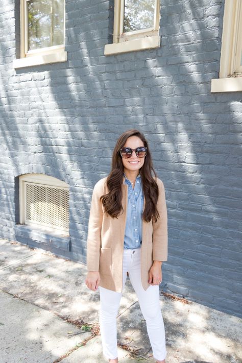 Blazer Outfit Spring, Sweater Blazer Outfit, J Crew Sweater Blazer, Pear Body Shape Outfits, Pear Shape Fashion, Pear Shaped Outfits, White After Labor Day, Fashion Rules, Look Adidas