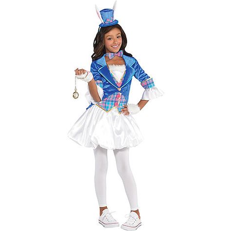 Girls White Rabbit Costume White Rabbit Costume, White Rabbit Costumes, Rabbit Halloween, Girls Fancy Dress, Rabbit Costume, Alice In Wonderland Costume, Wonderland Costumes, Hat Headband, Down The Rabbit Hole