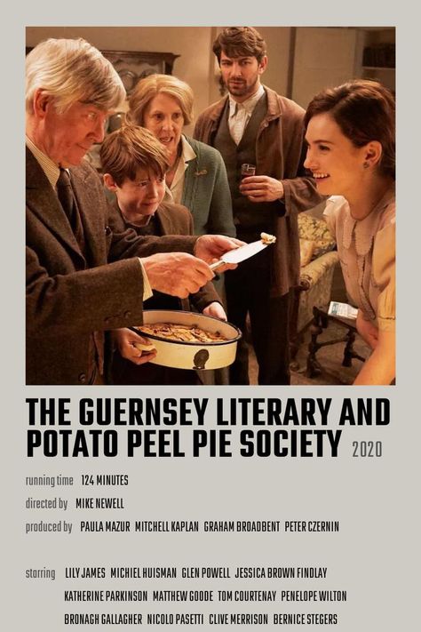 The Guernsey Literary And Potato, Potato Peel Pie, Tom Courtenay, Potato Peel Pie Society, The Guernsey Literary, Classic Films Posters, Girly Movies, Movies Worth Watching, Period Movies